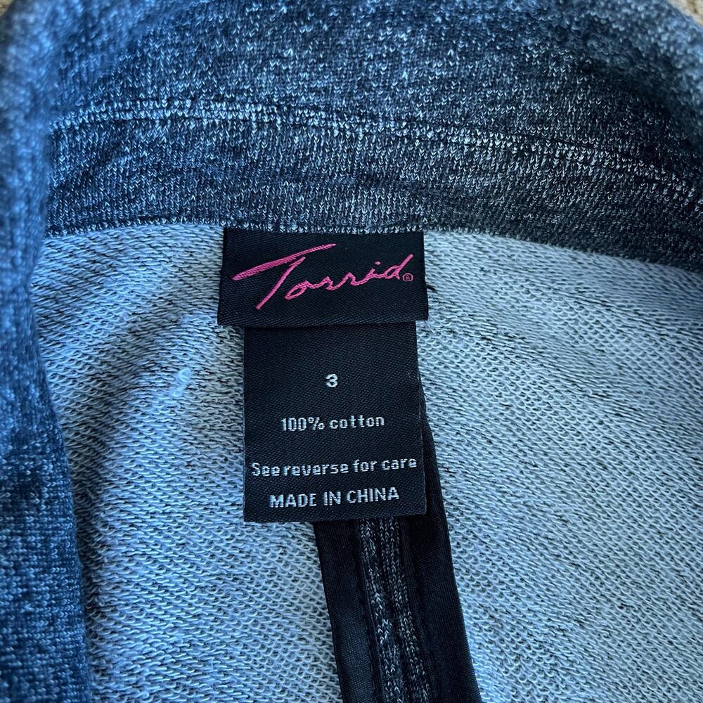 Torrid Blazer Womens Sz 3 22/24W Plus Grey Black Trim 100% Cotton Comfy Classic - Picture 6 of 6